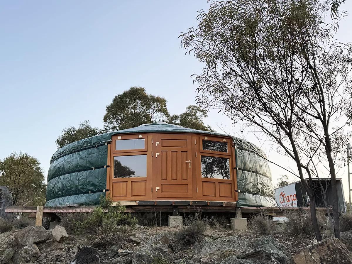 A 8m Mongolian Yurt in Cooma NSW Australia from outside