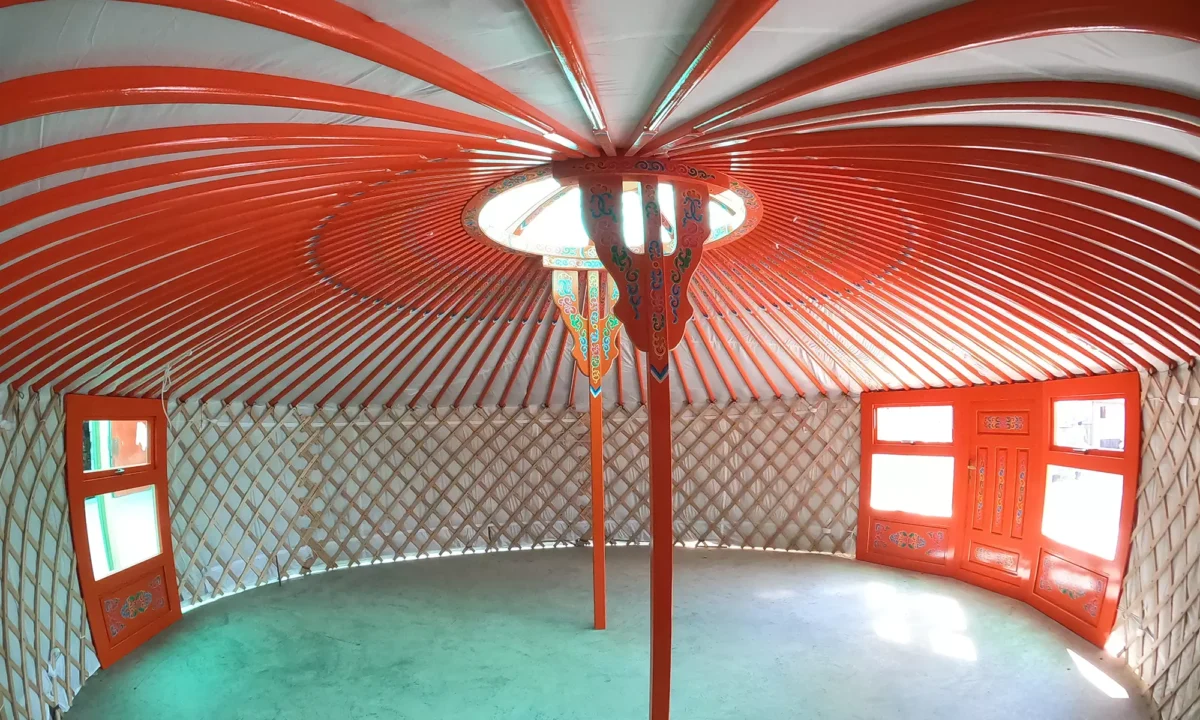 Orange yurt exterior