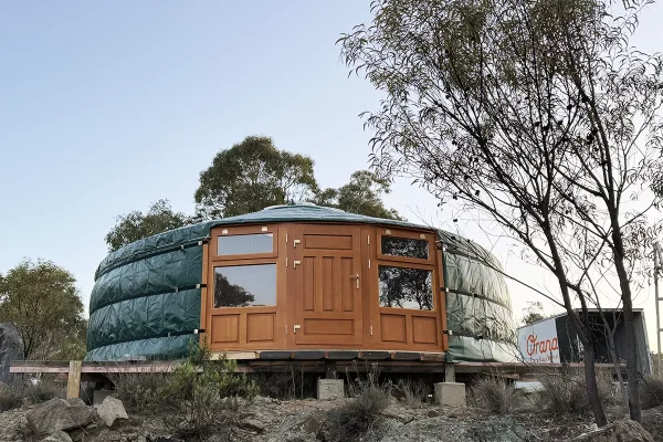 A 8m Mongolian Yurt in Cooma NSW Australia from outside