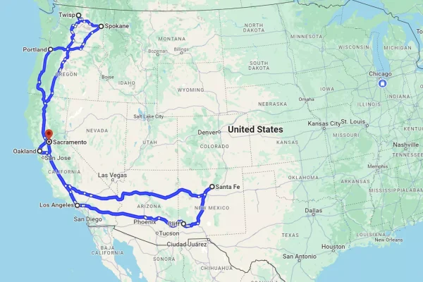 Delivery route map